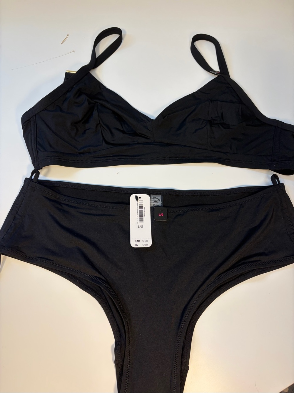 Lasenza Lovable Swim Collection- Solid Black Bikini - Large